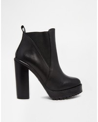 Bottines en cuir épaisses noires KG by Kurt Geiger