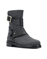 Bottines en cuir gris foncé Cesare Paciotti