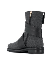 Bottines en cuir gris foncé Cesare Paciotti