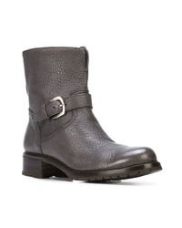 Bottines en cuir gris foncé Gravati