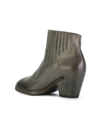 Bottines en cuir gris foncé Del Carlo