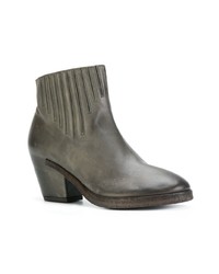 Bottines en cuir gris foncé Del Carlo