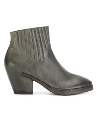 Bottines en cuir gris foncé Del Carlo