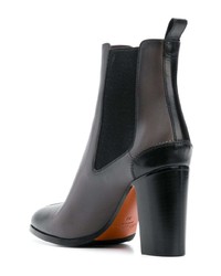 Bottines en cuir gris foncé Santoni