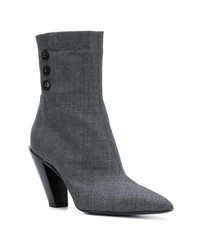 Bottines en cuir gris foncé A.F.Vandevorst