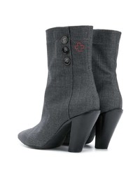 Bottines en cuir gris foncé A.F.Vandevorst