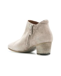 Bottines en cuir grises Pantanetti