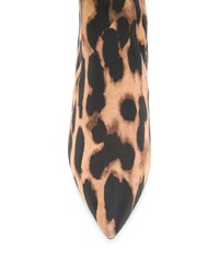 Bottines en cuir imprimées léopard marron Stuart Weitzman