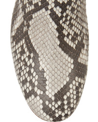 Bottines en cuir imprimées serpent grises Gianvito Rossi