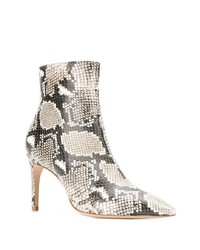 Bottines en cuir imprimées serpent grises Sophia Webster