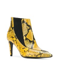 Bottines en cuir imprimées serpent jaunes Zadig & Voltaire