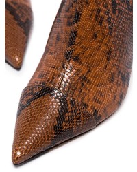 Bottines en cuir imprimées serpent marron Jimmy Choo