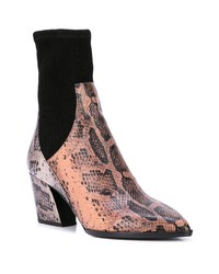 Bottines en cuir imprimées serpent multicolores Pierre Hardy