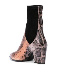 Bottines en cuir imprimées serpent multicolores Pierre Hardy