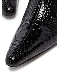Bottines en cuir imprimées serpent noires Kalda