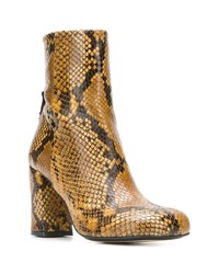 Bottines en cuir imprimées serpent tabac Joseph