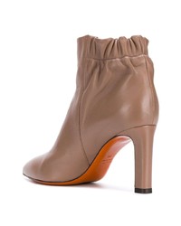 Bottines en cuir marron clair Santoni