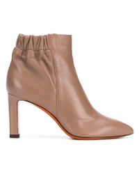 Bottines en cuir marron clair Santoni