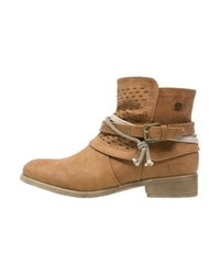 Bottines en cuir marron clair Tom Tailor