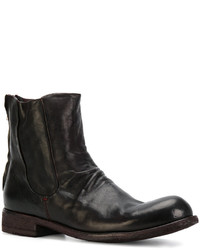 Bottines en cuir marron foncé Officine Creative