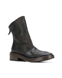 Bottines en cuir marron foncé Marsèll