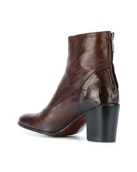 Bottines en cuir marron foncé Alberto Fasciani