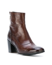 Bottines en cuir marron foncé Alberto Fasciani