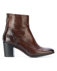 Bottines en cuir marron foncé Alberto Fasciani