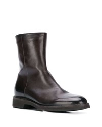 Bottines en cuir marron foncé Pantanetti