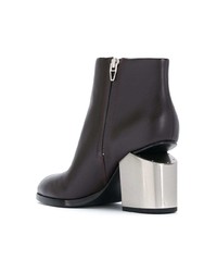 Bottines en cuir marron foncé Alexander Wang