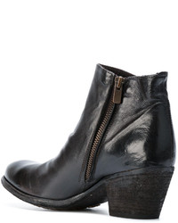 Bottines en cuir marron foncé Officine Creative