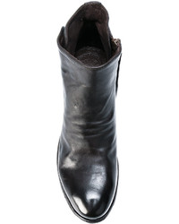 Bottines en cuir marron foncé Officine Creative