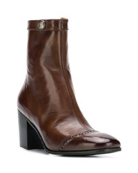 Bottines en cuir marron foncé Alberto Fasciani