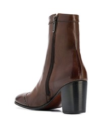 Bottines en cuir marron foncé Alberto Fasciani