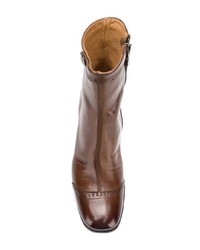 Bottines en cuir marron foncé Alberto Fasciani