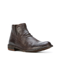 Bottines en cuir marron foncé Officine Creative