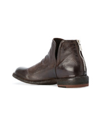 Bottines en cuir marron foncé Officine Creative