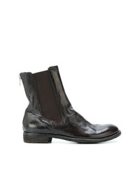 Bottines en cuir marron foncé Officine Creative