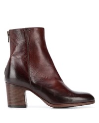 Bottines en cuir marron foncé Pantanetti