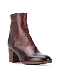 Bottines en cuir marron foncé Pantanetti