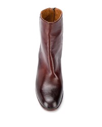 Bottines en cuir marron foncé Pantanetti