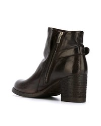 Bottines en cuir marron foncé Officine Creative