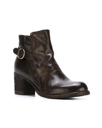 Bottines en cuir marron foncé Officine Creative