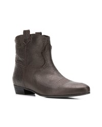 Bottines en cuir marron foncé Marc Ellis