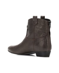 Bottines en cuir marron foncé Marc Ellis