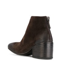 Bottines en cuir marron foncé Marsèll