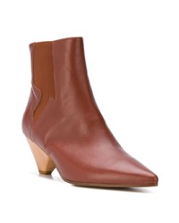 Bottines en cuir marron Christian Wijnants