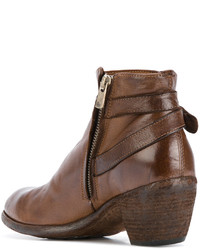 Bottines en cuir marron Officine Creative