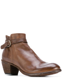 Bottines en cuir marron Officine Creative