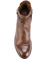 Bottines en cuir marron Officine Creative